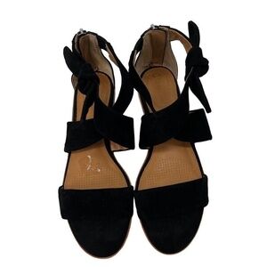 Corso Como Rasque Black‎ Wedge Sandal Heel Zipper